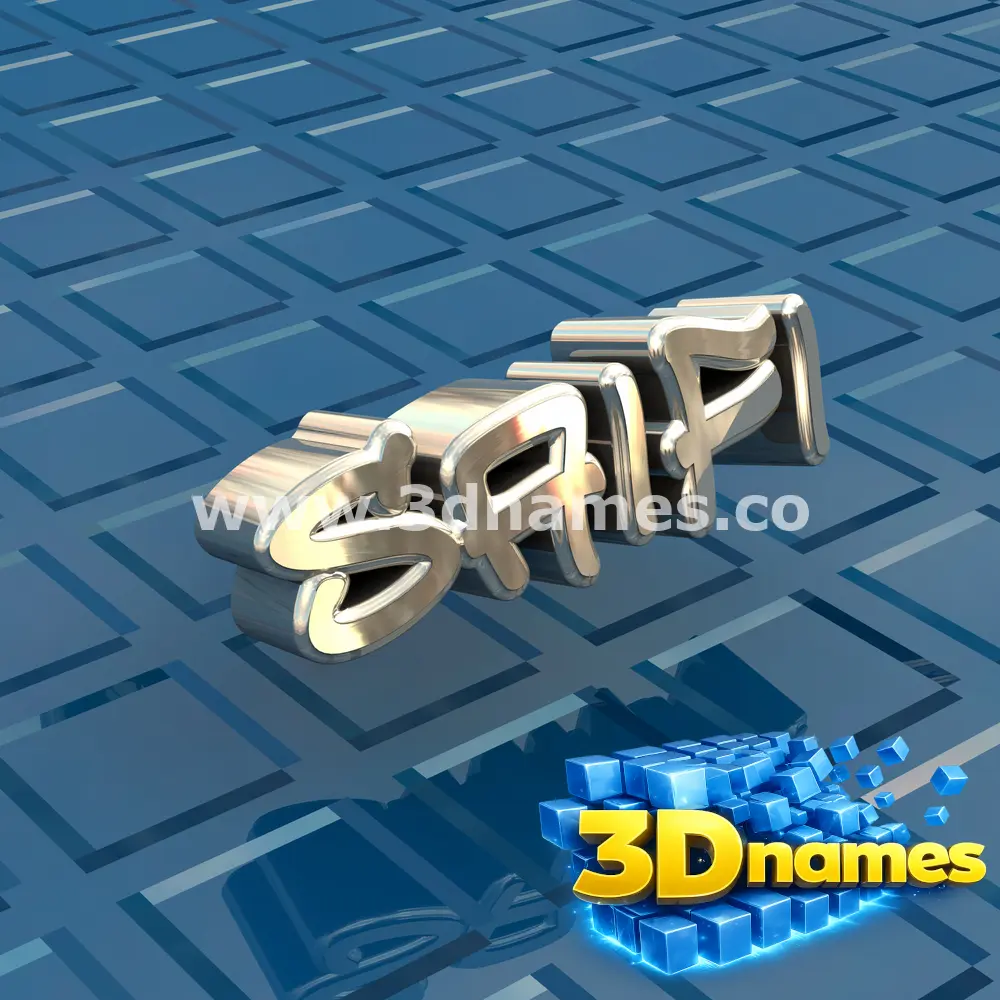 saifi in Blue Bling style - 3D name wallpaper