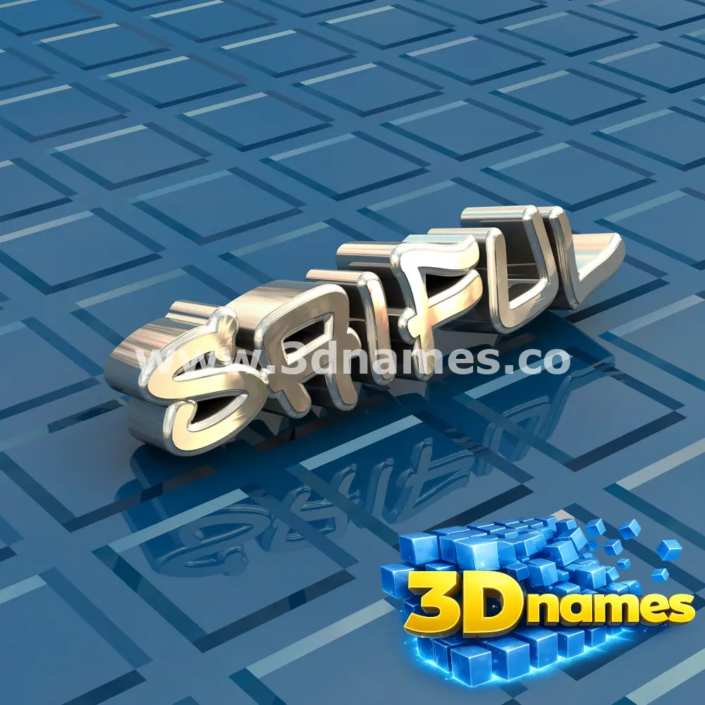 saiful in Blue Bling style - 3D name wallpaper