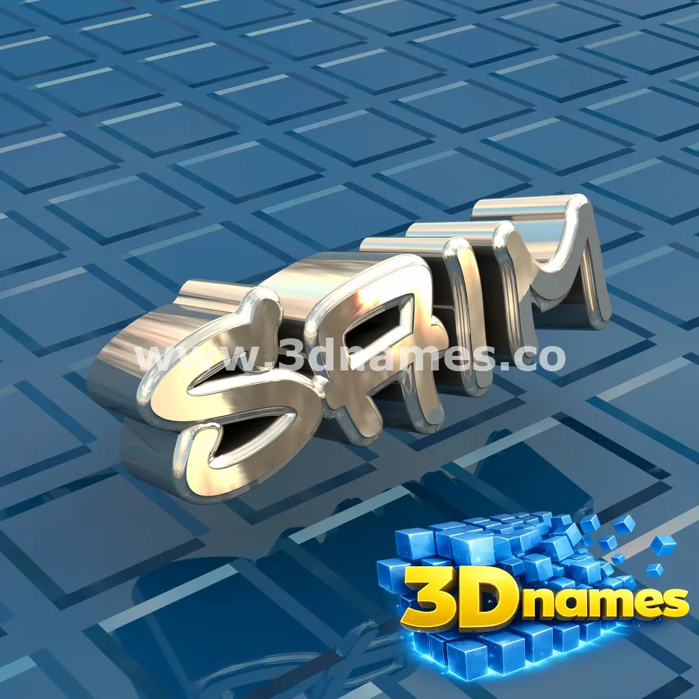 saim in Blue Bling style - 3D name wallpaper