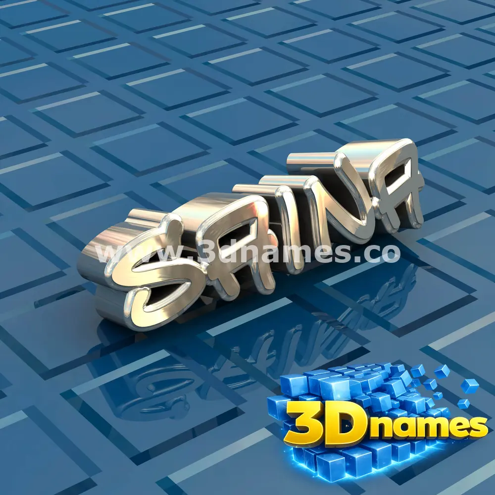 saina in Blue Bling style - 3D name wallpaper