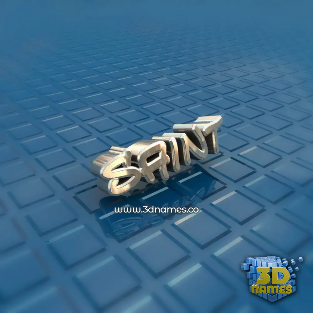 saint in Blue Bling style - 3D name wallpaper