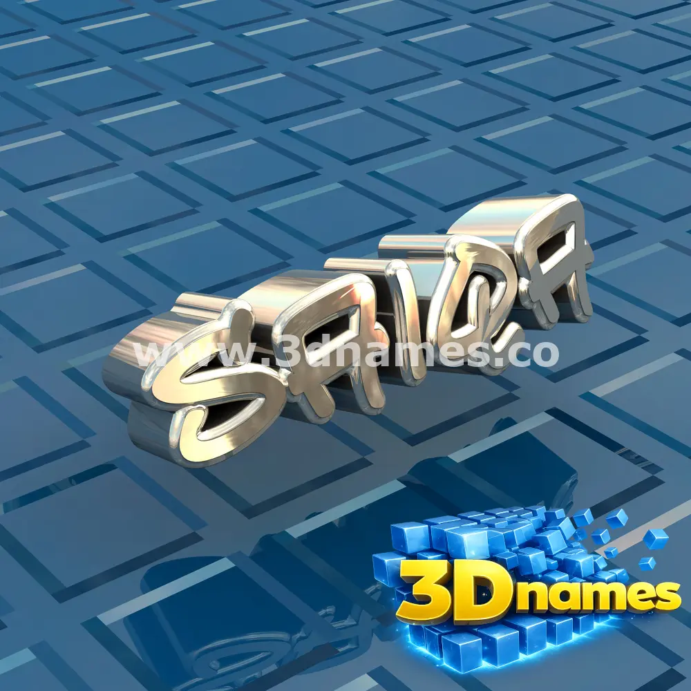 saiqa in Blue Bling style - 3D name wallpaper
