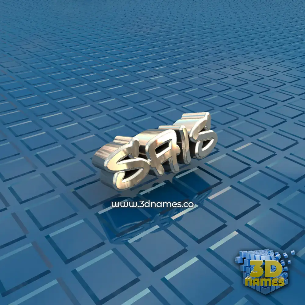 sais in Blue Bling style - 3D name wallpaper