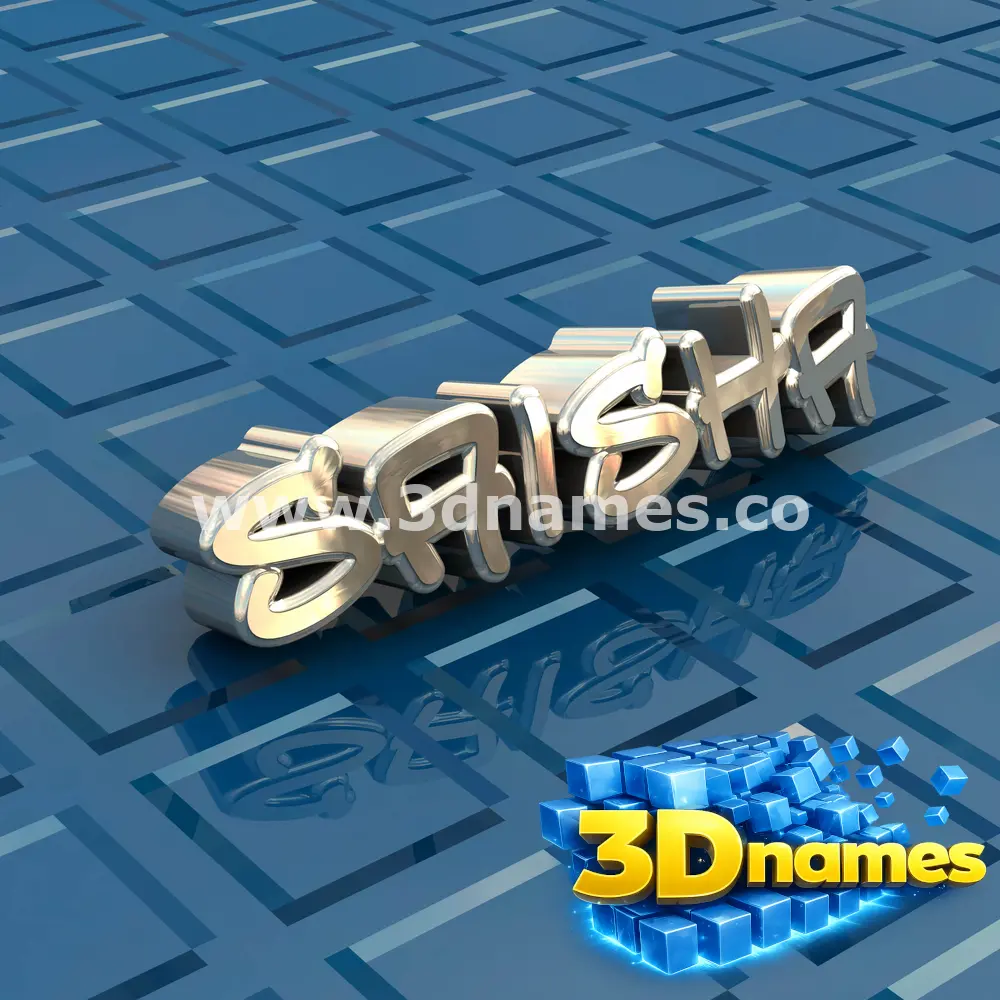 saisha in Blue Bling style - 3D name wallpaper