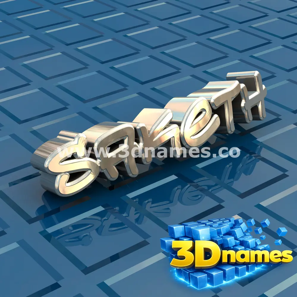 saketh in Blue Bling style - 3D name wallpaper