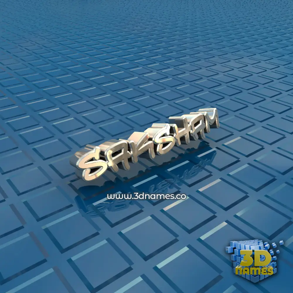saksham in Blue Bling style - 3D name wallpaper