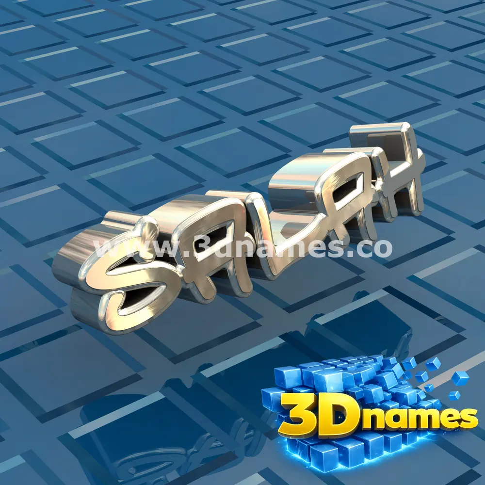 salah in Blue Bling style - 3D name wallpaper