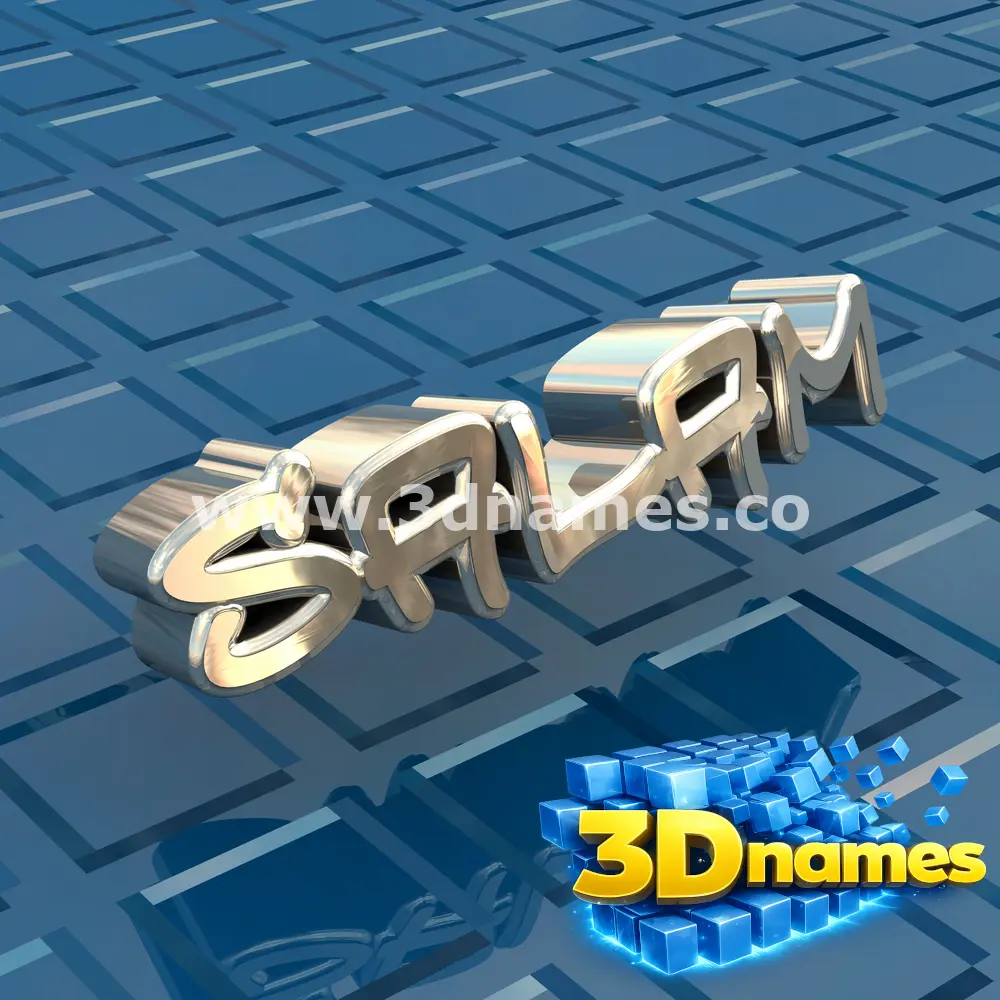 salam in Blue Bling style - 3D name wallpaper