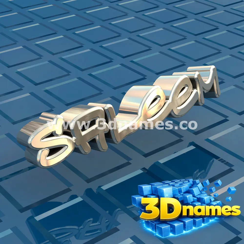 saleem in Blue Bling style - 3D name wallpaper