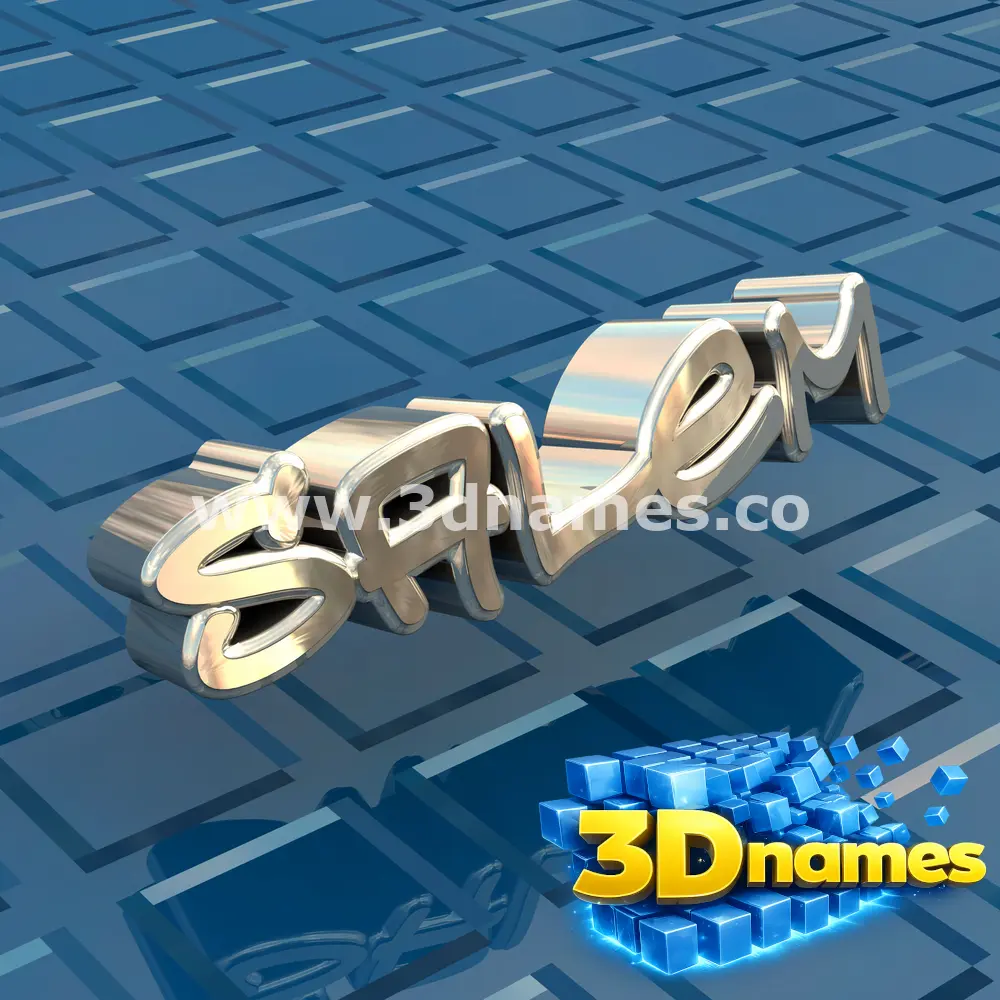 salem in Blue Bling style - 3D name wallpaper