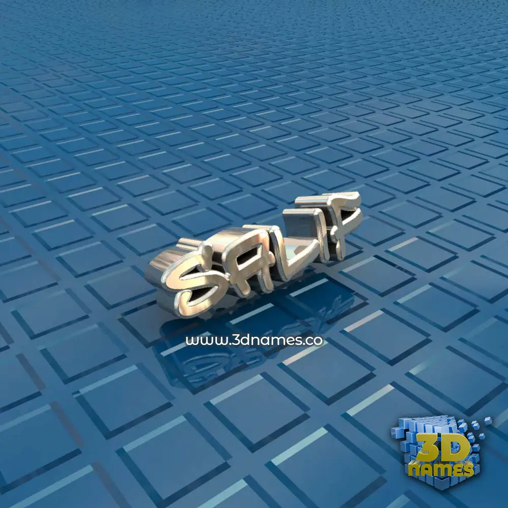 salif in Blue Bling style - 3D name wallpaper