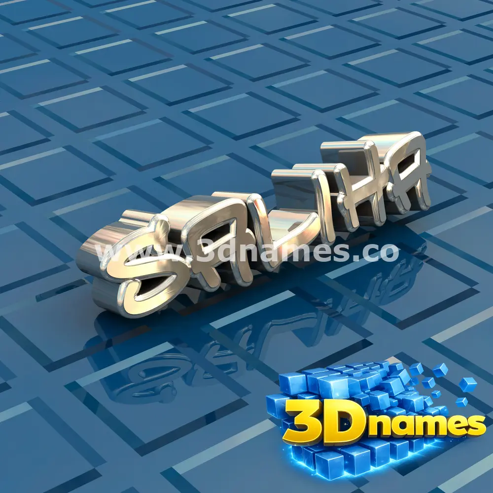 saliha in Blue Bling style - 3D name wallpaper