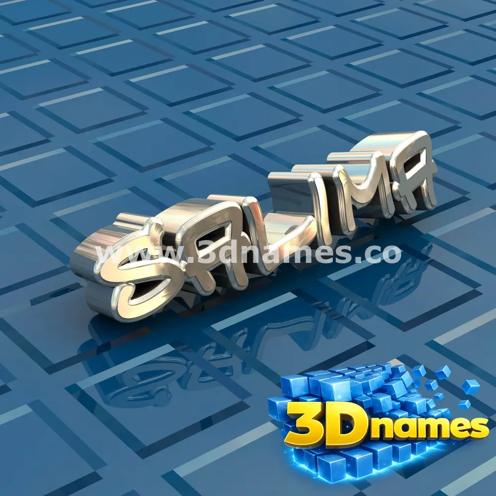 salima in Blue Bling style - 3D name wallpaper