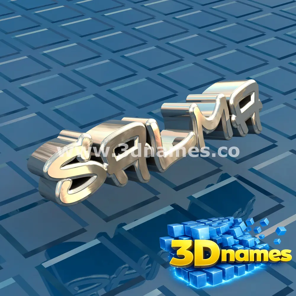 salma in Blue Bling style - 3D name wallpaper