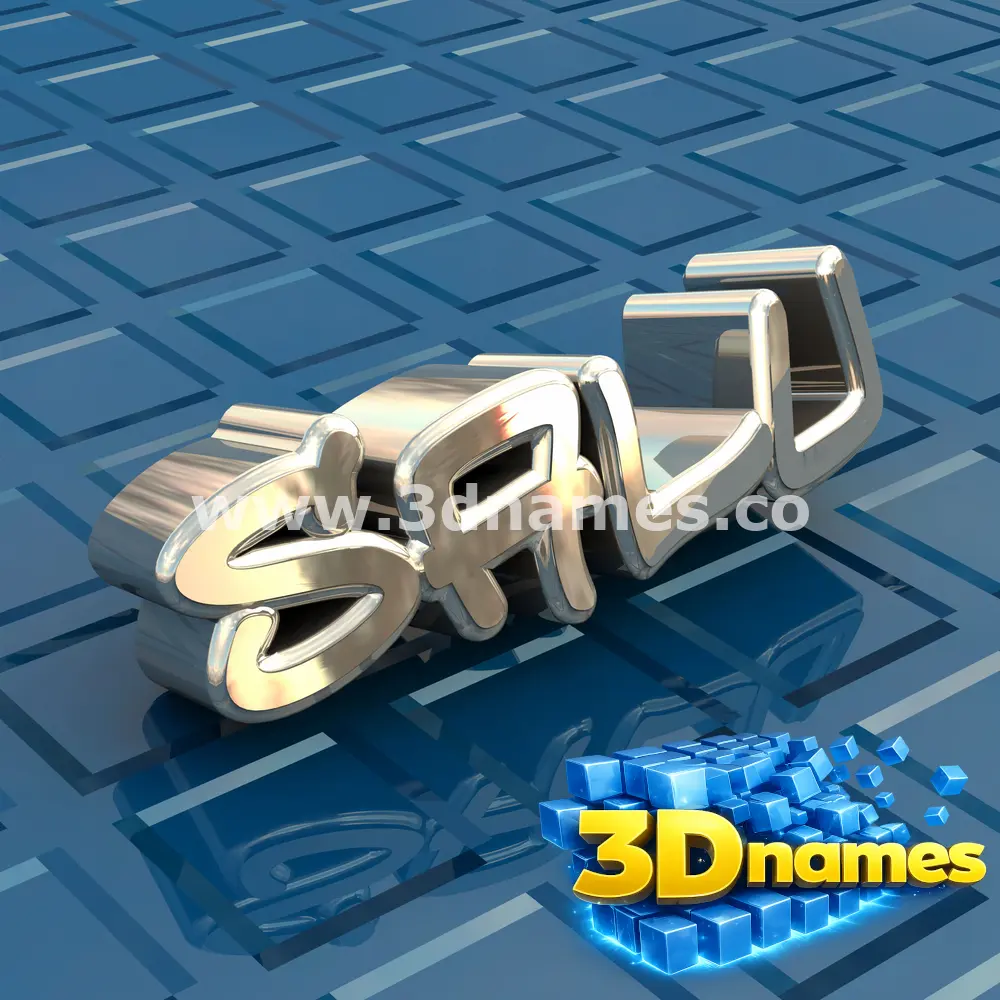 salu in Blue Bling style - 3D name wallpaper