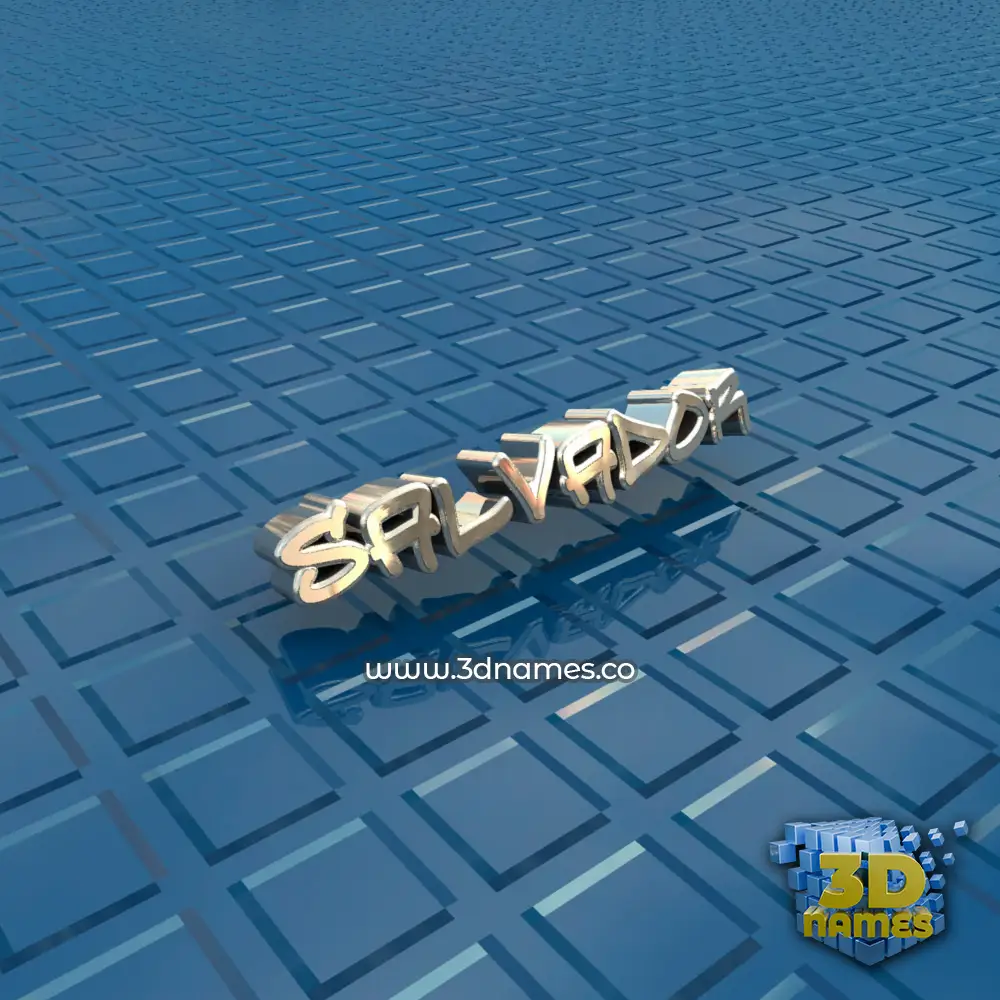 salvador in Blue Bling style - 3D name wallpaper