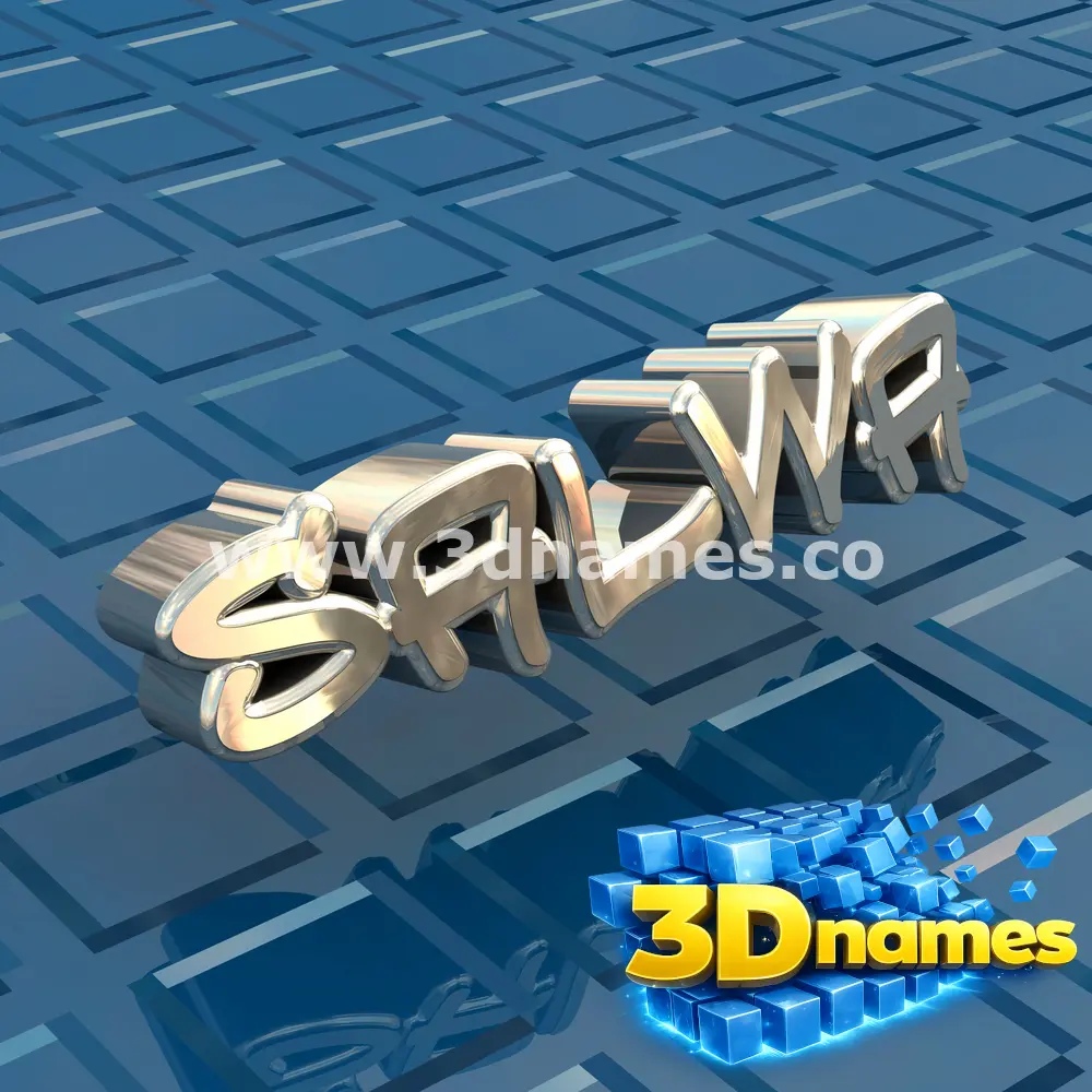 salwa in Blue Bling style - 3D name wallpaper