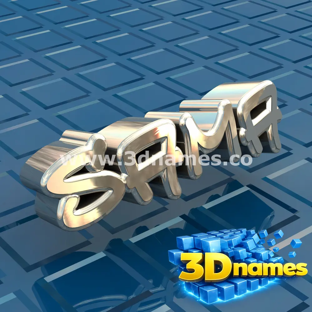 sama in Blue Bling style - 3D name wallpaper