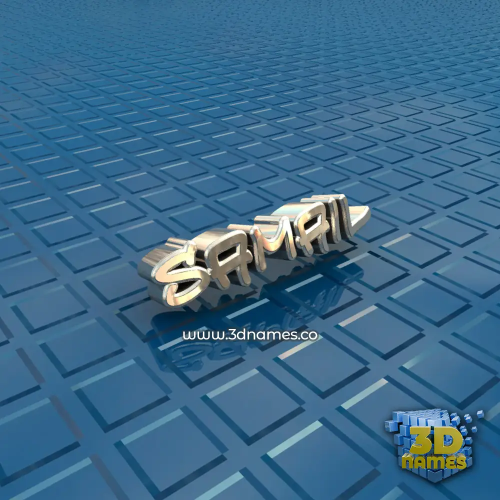 samail in Blue Bling style - 3D name wallpaper
