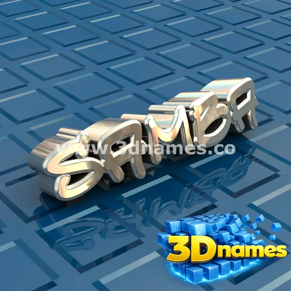 samba in Blue Bling style - 3D name wallpaper