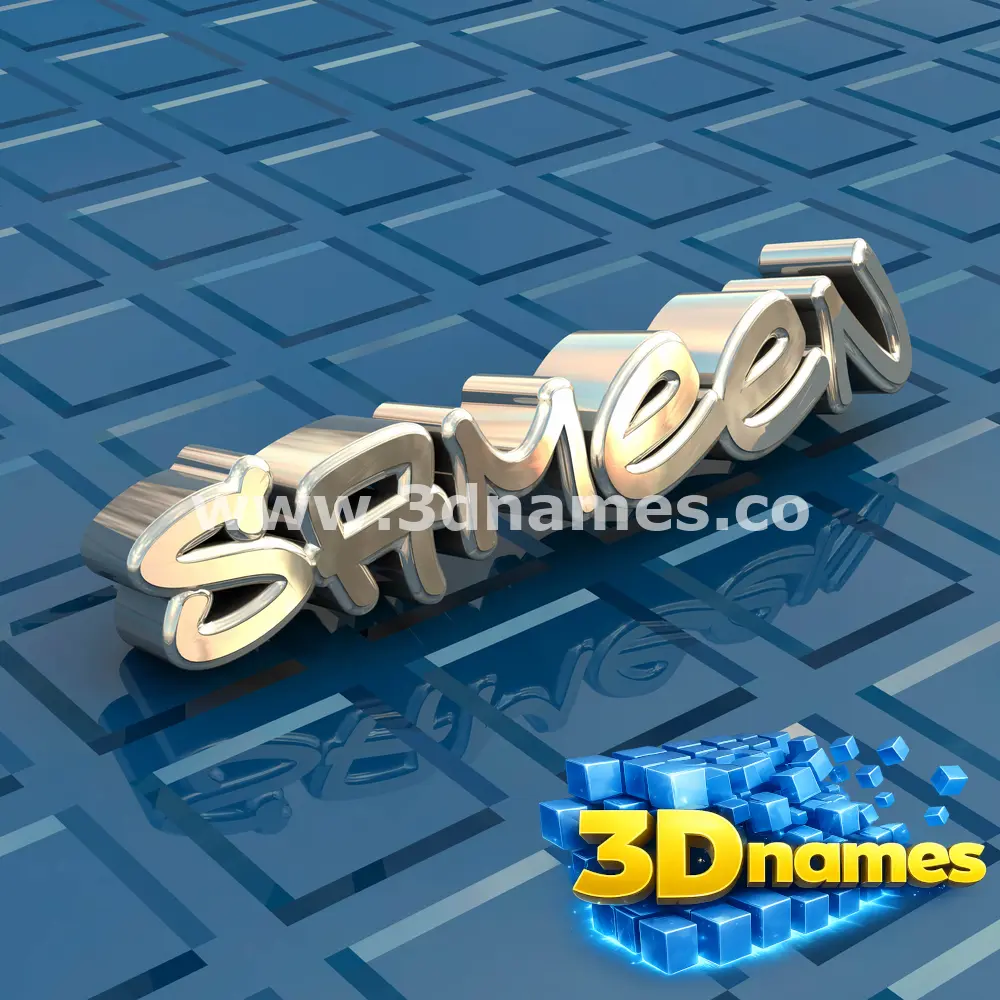 sameen in Blue Bling style - 3D name wallpaper