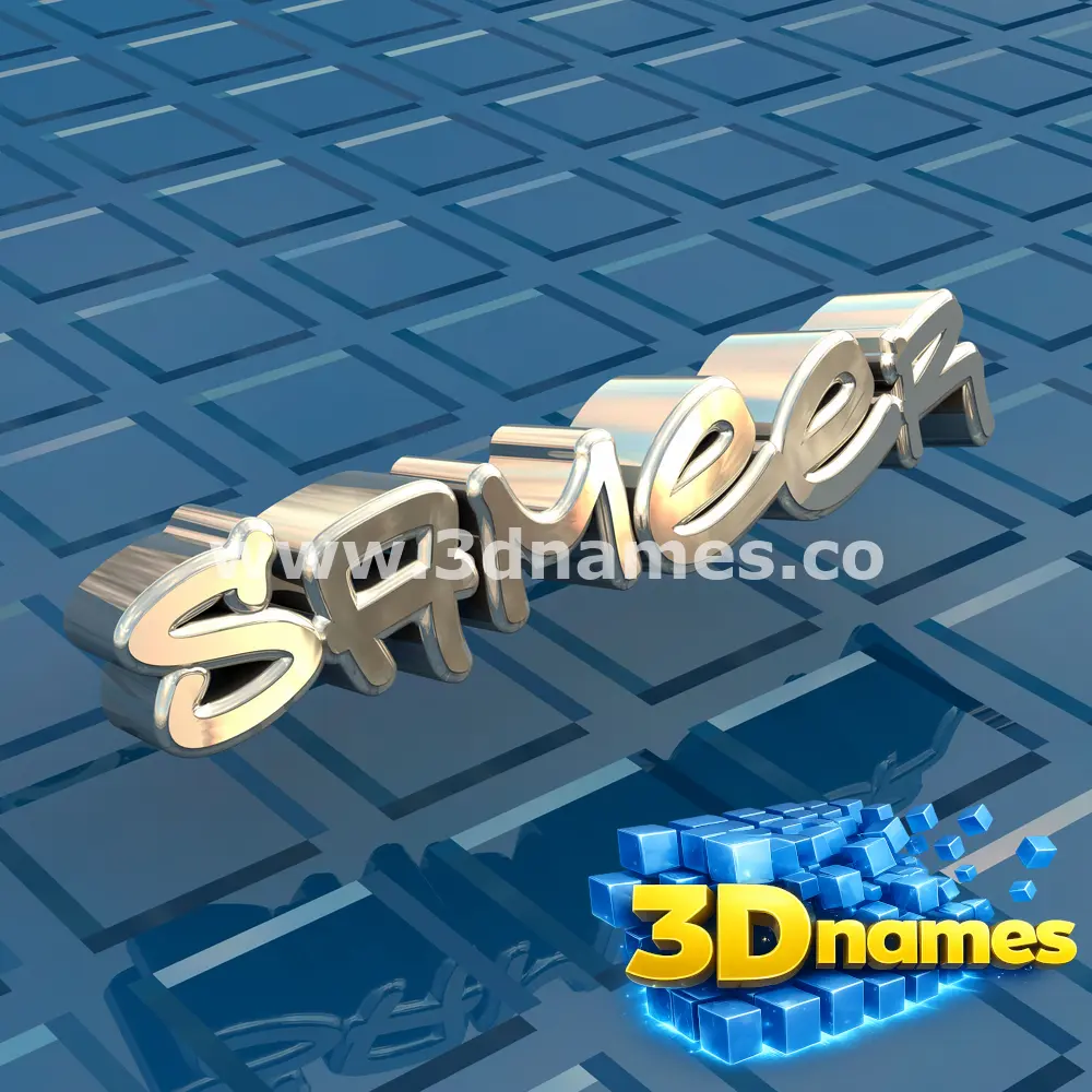 sameer in Blue Bling style - 3D name wallpaper