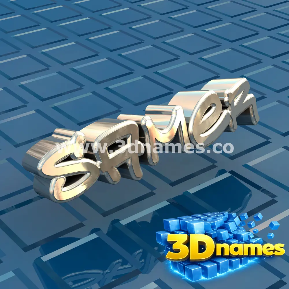 samer in Blue Bling style - 3D name wallpaper