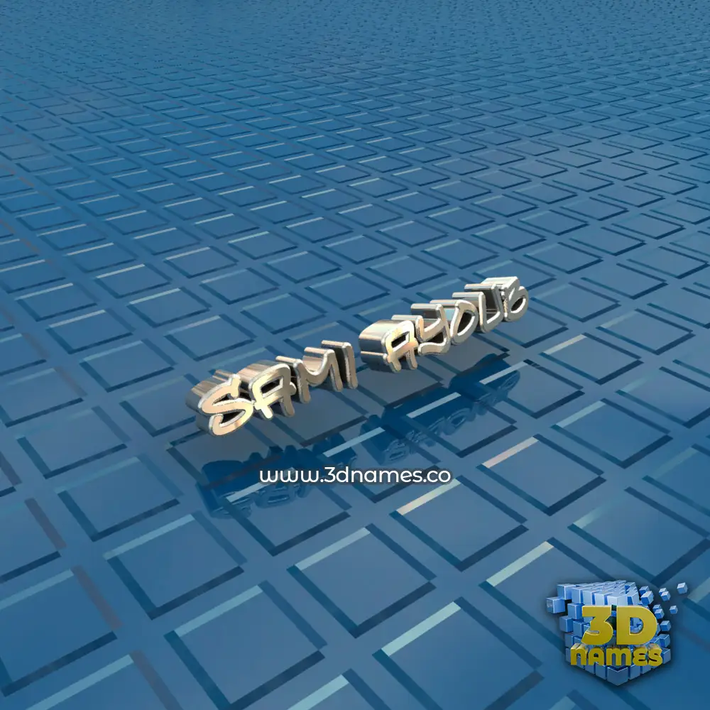 sami ayoub in Blue Bling style - 3D name wallpaper