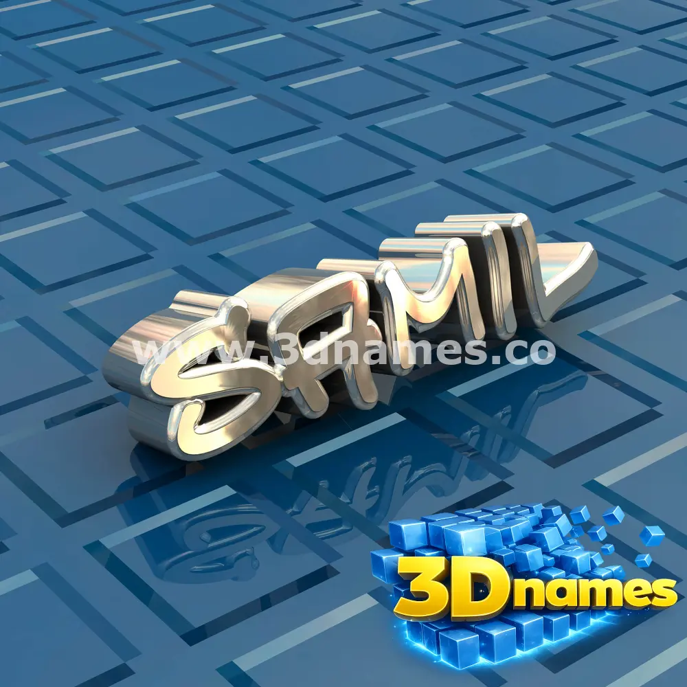 samil in Blue Bling style - 3D name wallpaper