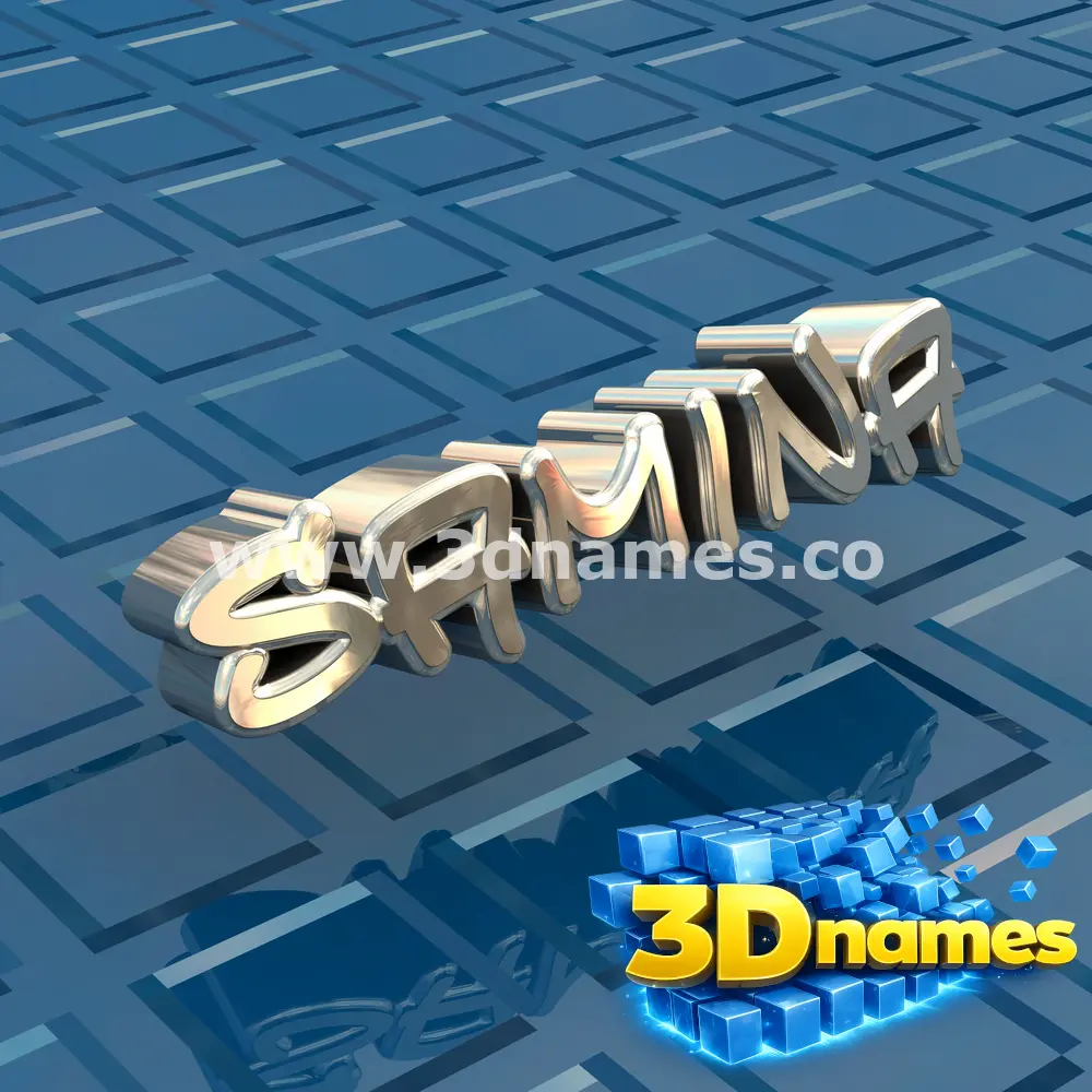 samina in Blue Bling style - 3D name wallpaper