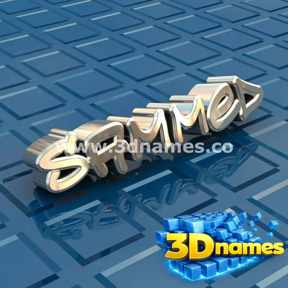 sammed in Blue Bling style - 3D name wallpaper