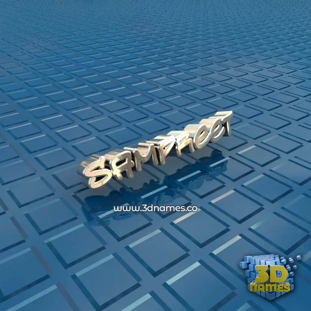 sampreet in Blue Bling style - 3D name wallpaper