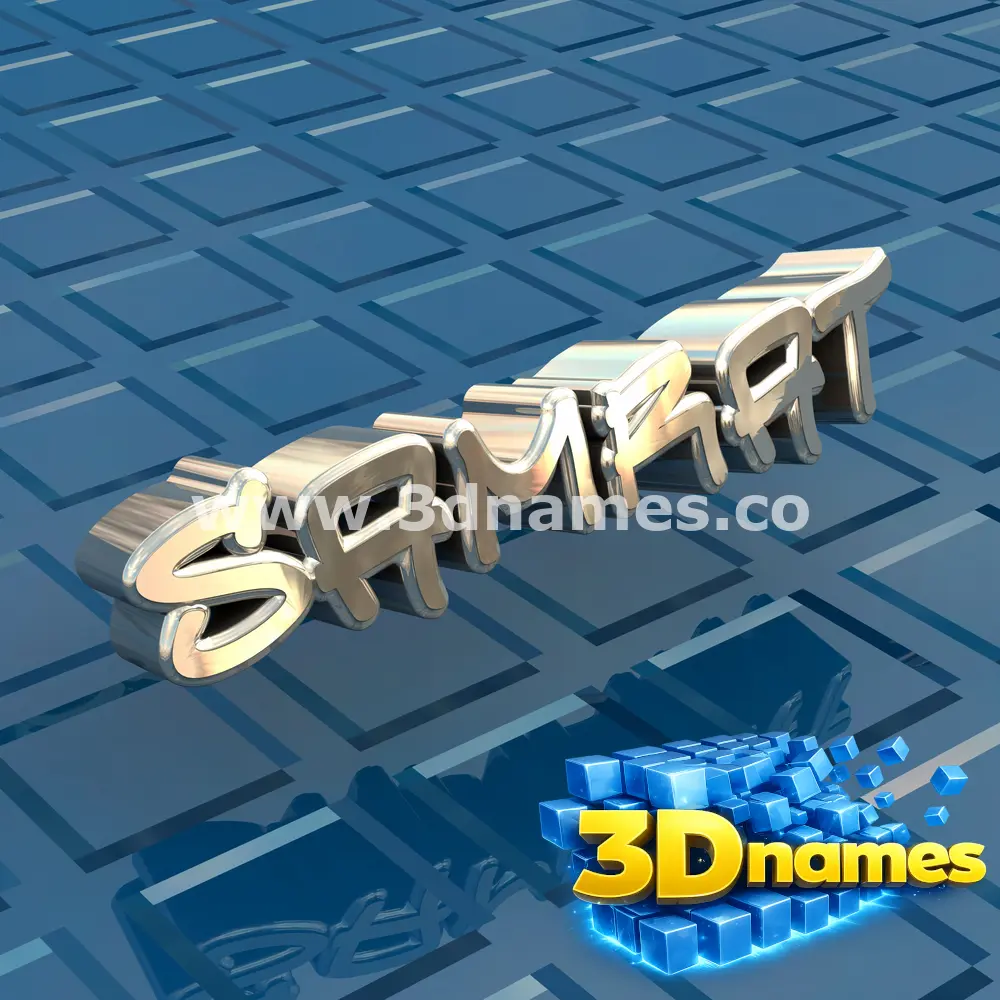 samrat in Blue Bling style - 3D name wallpaper