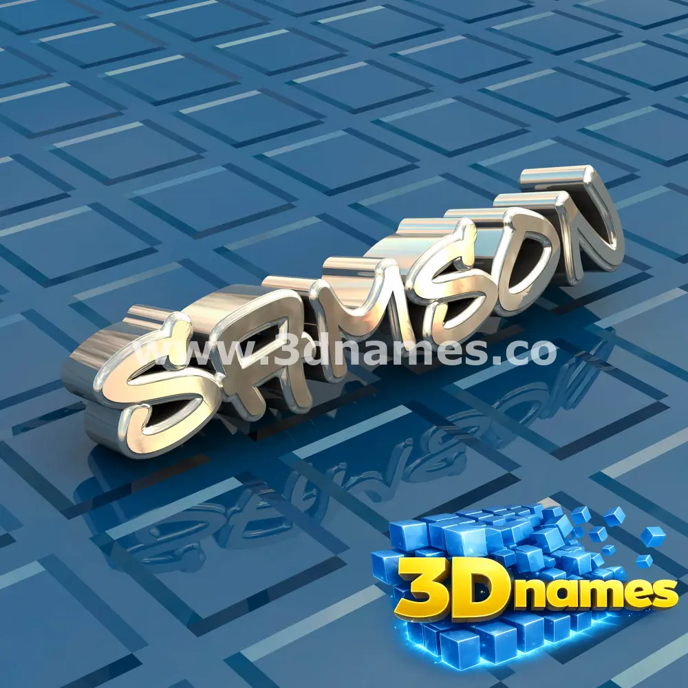 samson in Blue Bling style - 3D name wallpaper