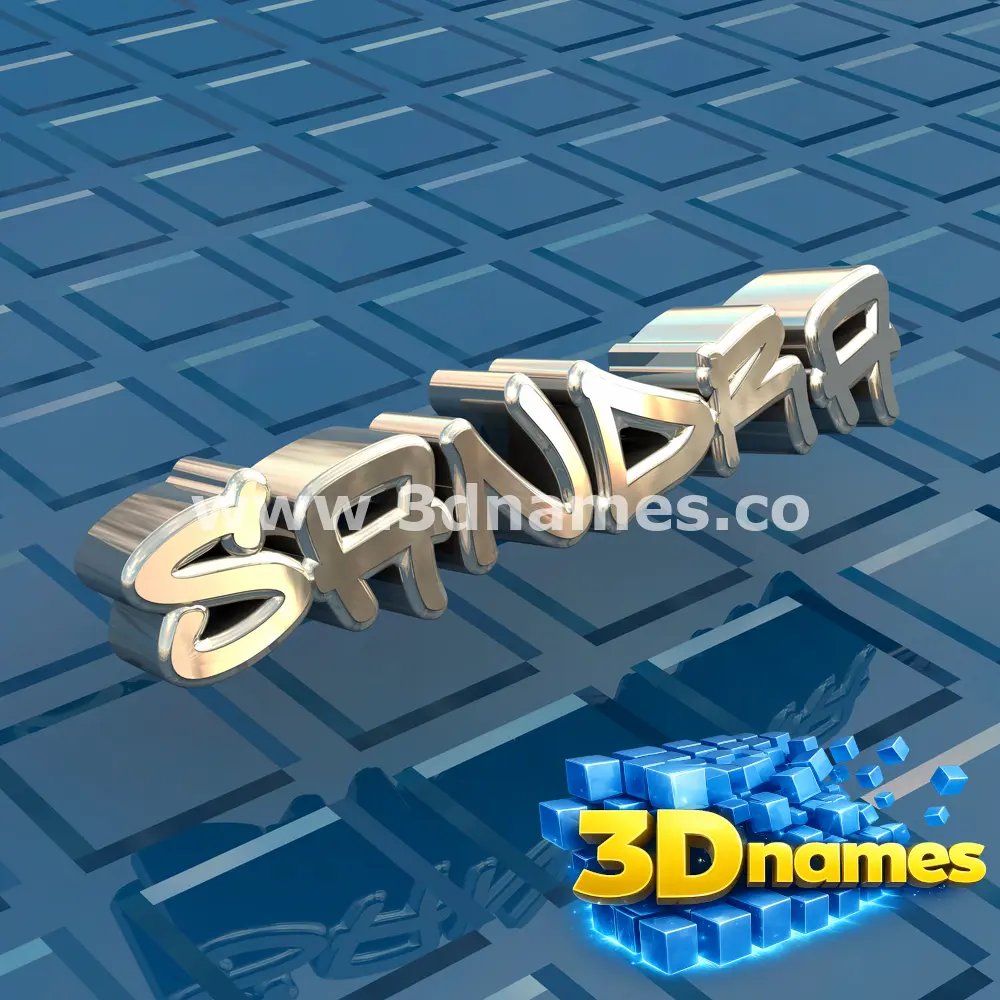sandra in Blue Bling style - 3D name wallpaper