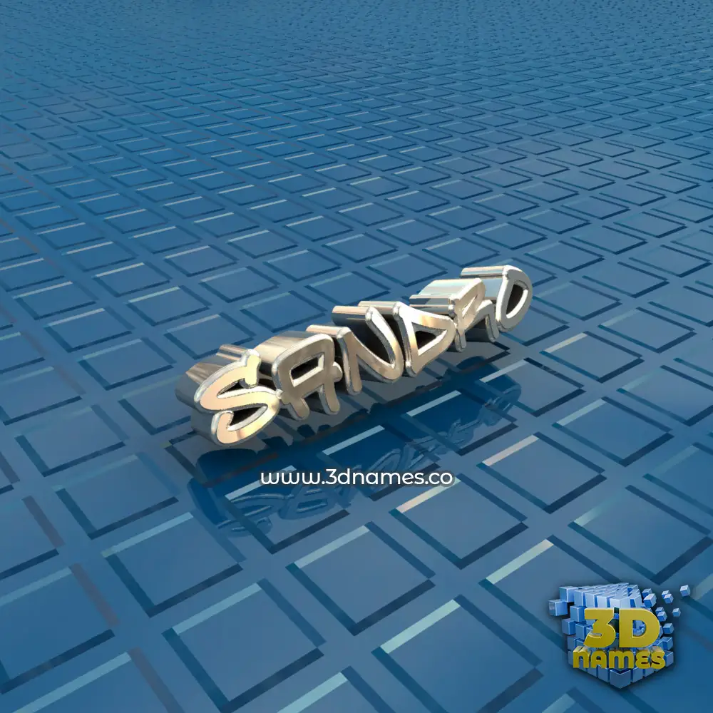 sandro in Blue Bling style - 3D name wallpaper