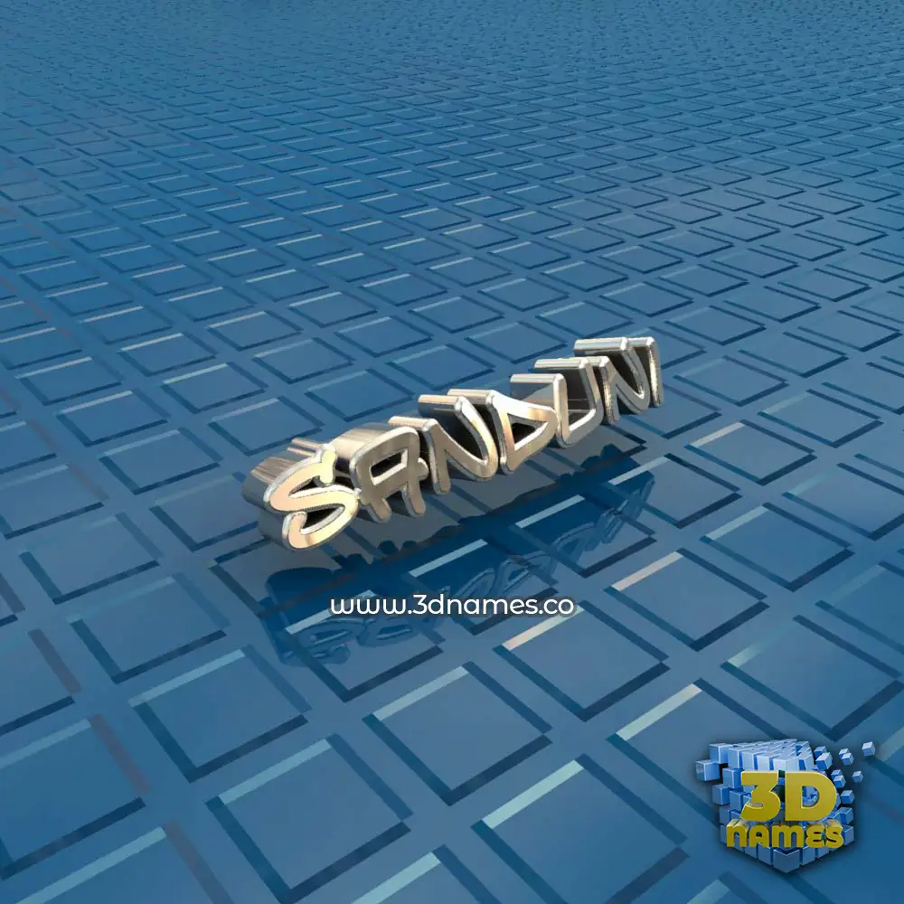 sanduni in Blue Bling style - 3D name wallpaper
