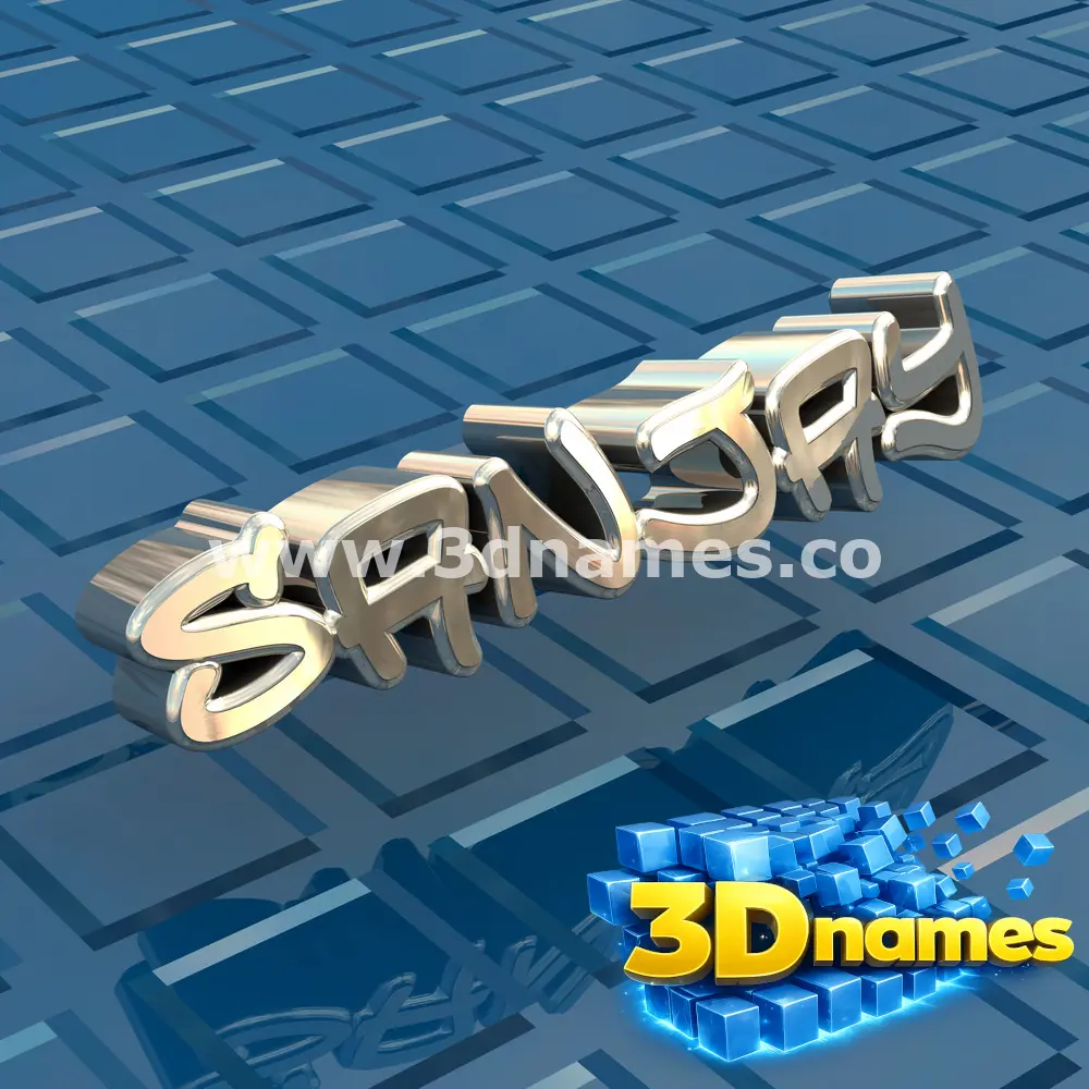 sanjay in Blue Bling style - 3D name wallpaper