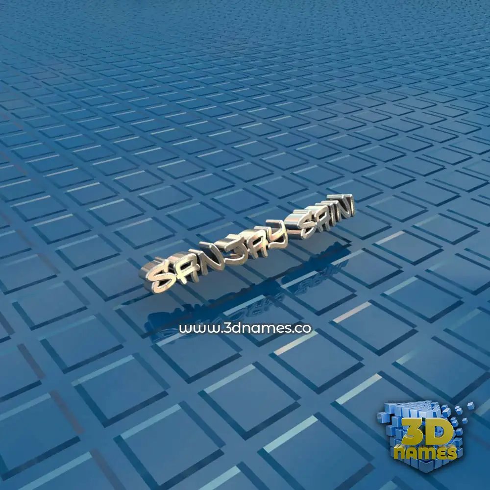sanjay saini in Blue Bling style - 3D name wallpaper