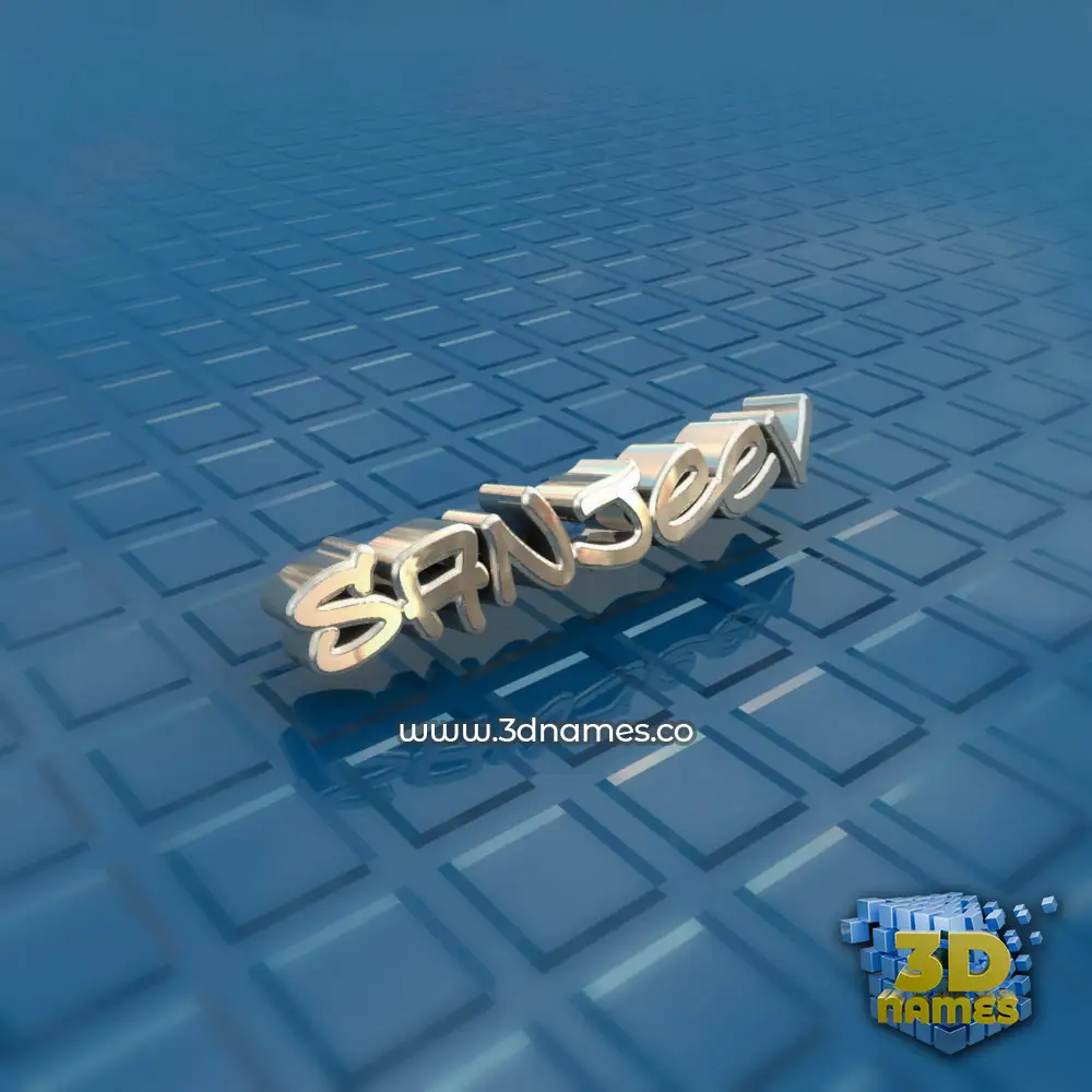 sanjeev in Blue Bling style - 3D name wallpaper