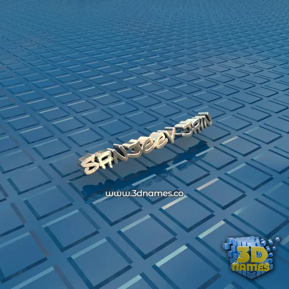 sanjeev jain in Blue Bling style - 3D name wallpaper