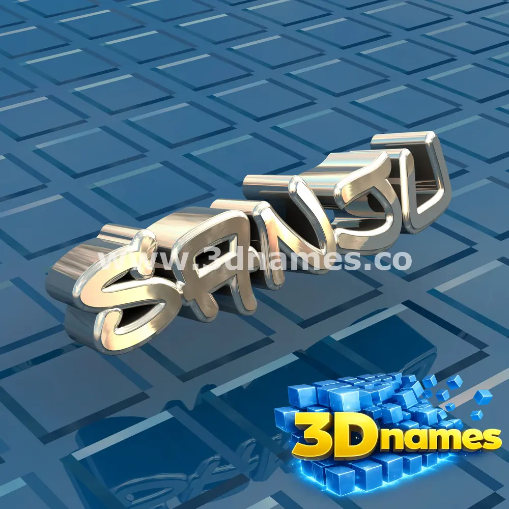 sanju in Blue Bling style - 3D name wallpaper