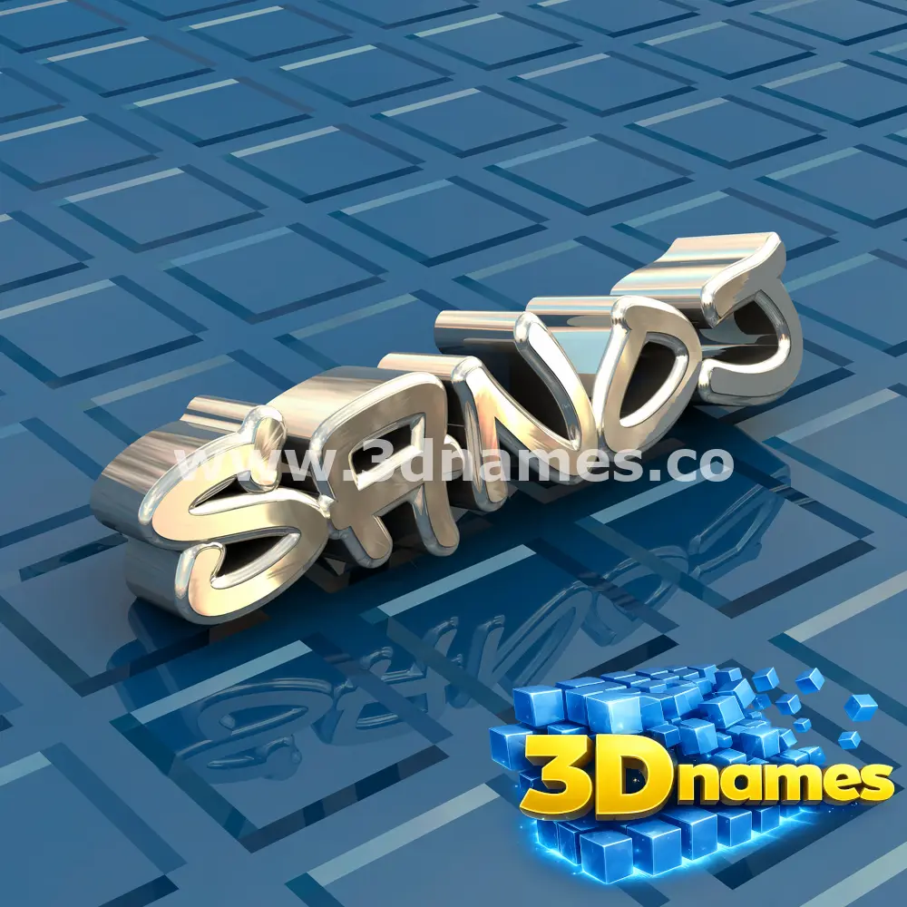 sanoj in Blue Bling style - 3D name wallpaper