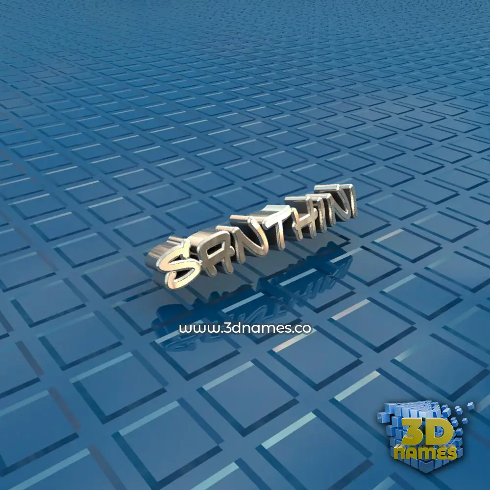 santhini in Blue Bling style - 3D name wallpaper