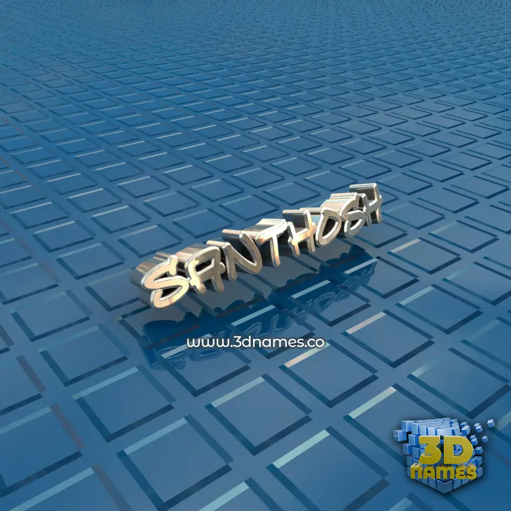 santhosh in Blue Bling style - 3D name wallpaper