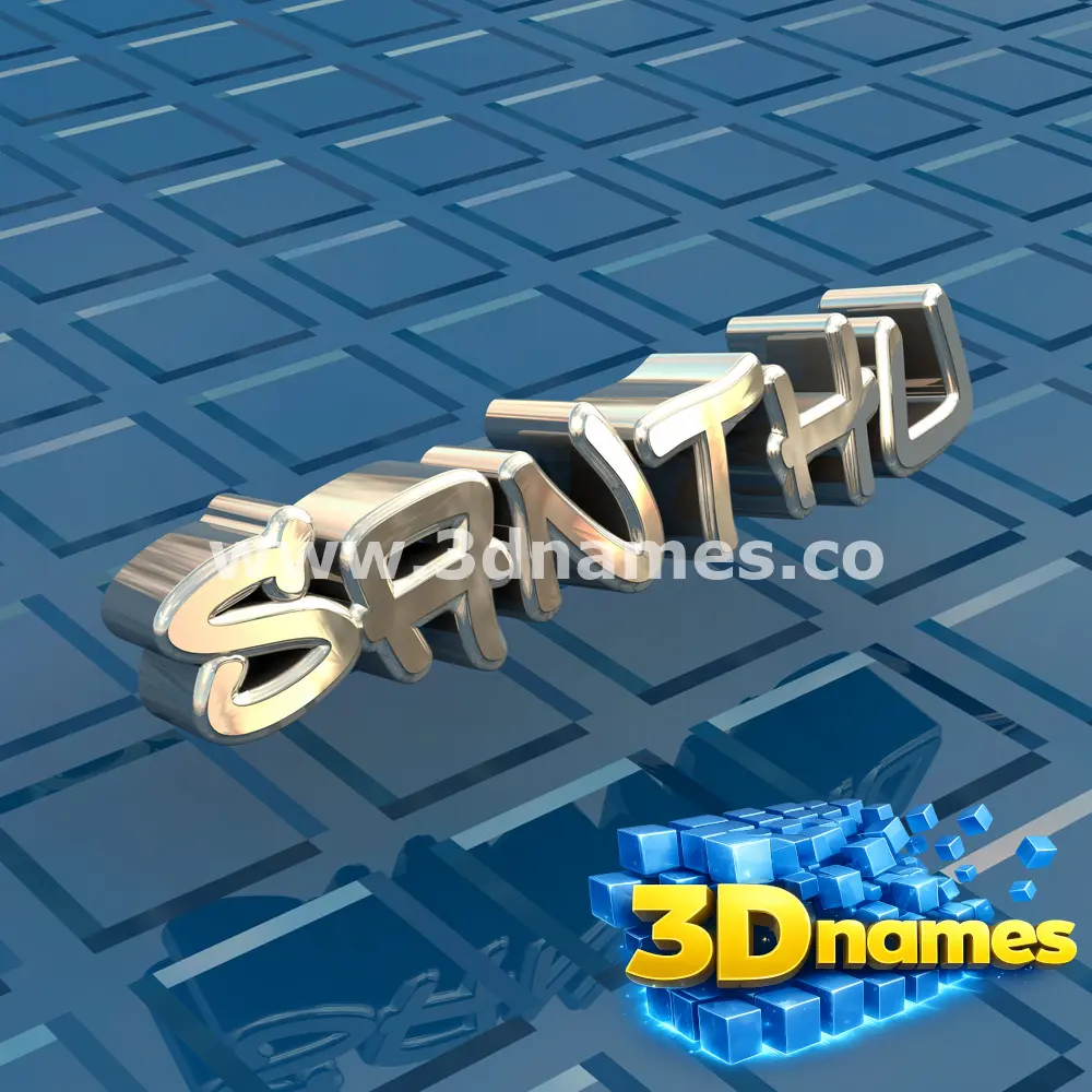santhu in Blue Bling style - 3D name wallpaper