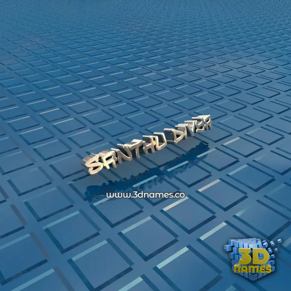 santhu divya in Blue Bling style - 3D name wallpaper