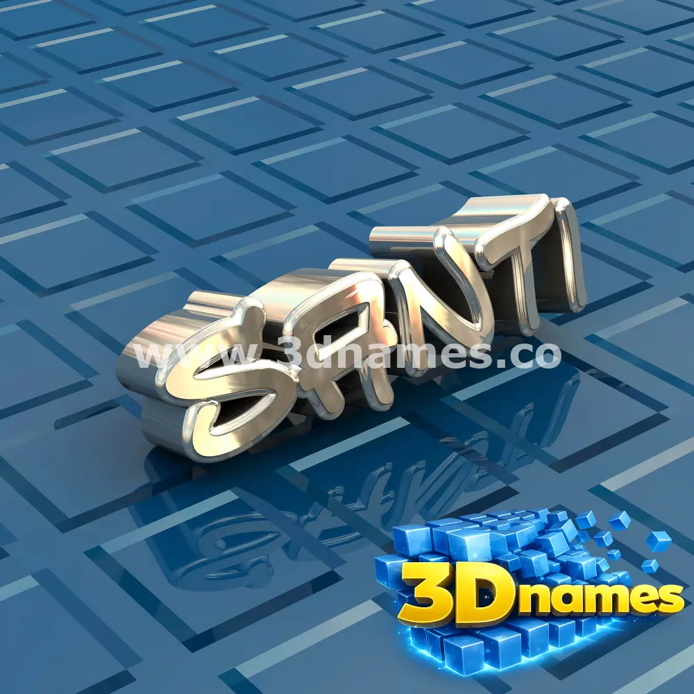 santi in Blue Bling style - 3D name wallpaper