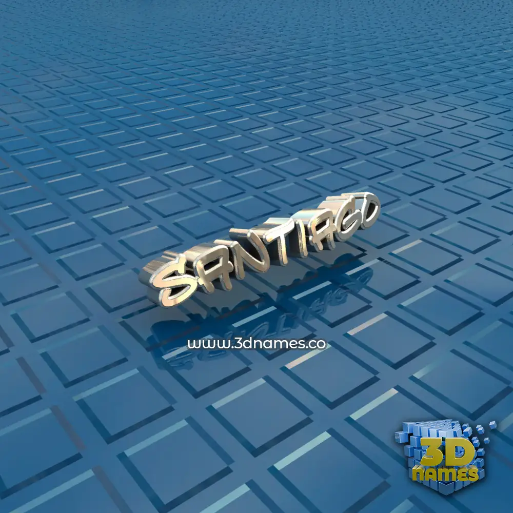 santiago in Blue Bling style - 3D name wallpaper