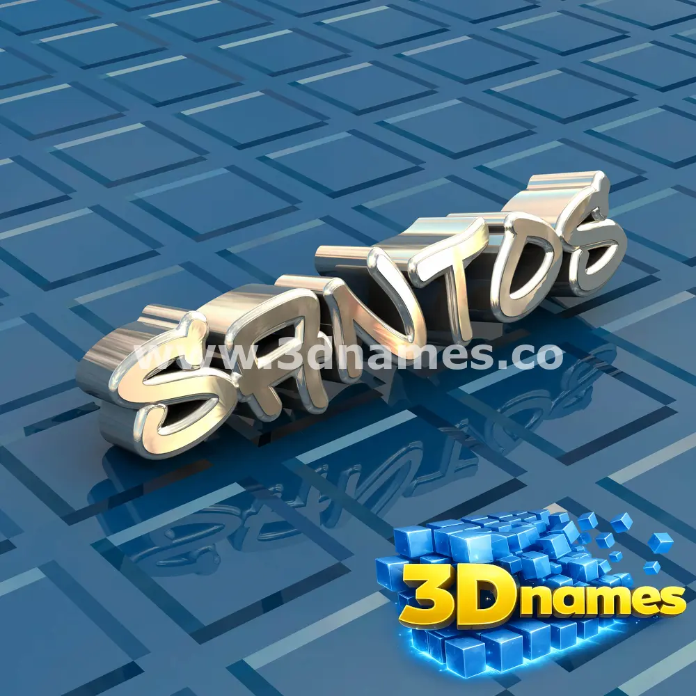 santos in Blue Bling style - 3D name wallpaper